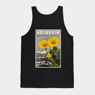 Adelboden, Switzerland, Vintage Travel Ski Poster Tank Top